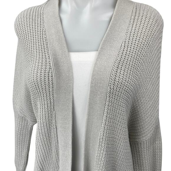Urban Outfitters BDG Gray Waffle Knit Open Front Pockets Cardigan Sweater Top XS - Picture 3 of 5